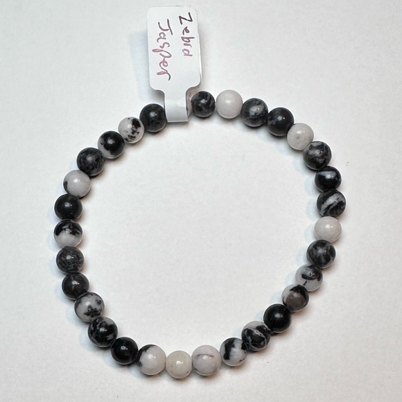 Zebra Jasper bracelet handmade 6mm gemstone - Picture 1 of 5